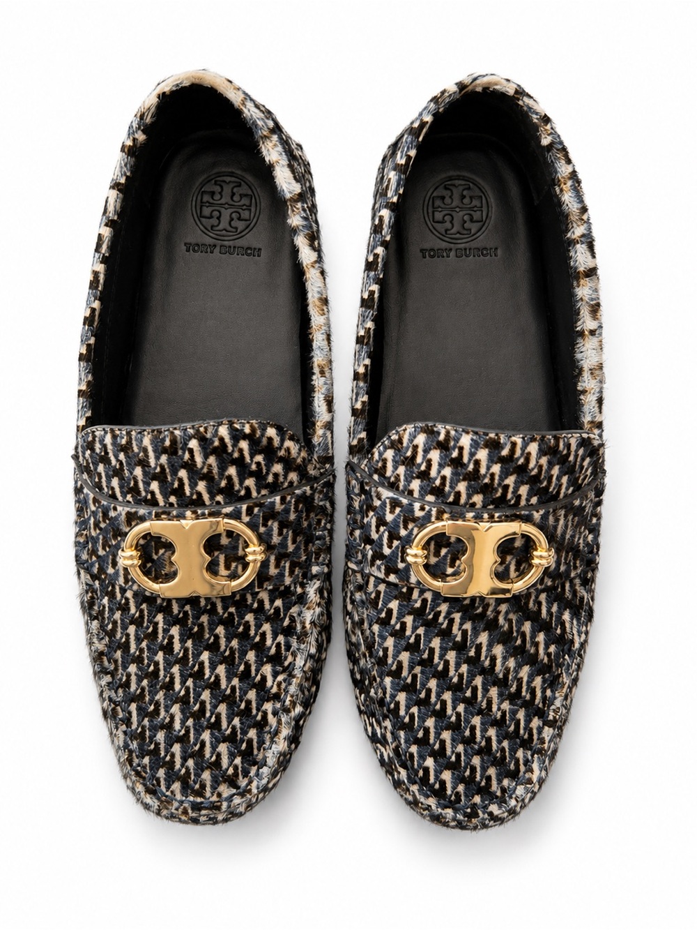 Tory Burch Gemini Link Printed Haircalf Driving Loafers — Women’s Size 8